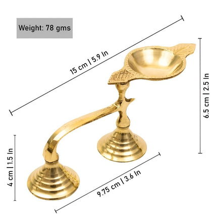 Spillbox Gold-Toned Brass Face Diya Pooja Essential