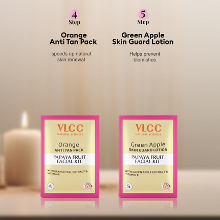 VLCC Salon Series Fruit Facial Kit - (6 Facials) For Lightens Dark Spots & Brightens Skin Tone