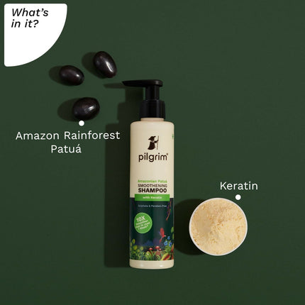 Pilgrim PatuÃ¡ & Keratin Hair Smoothening Shampoo For Dry & Frizzy Hair, For Hair Smoothening & Healthy Scalp