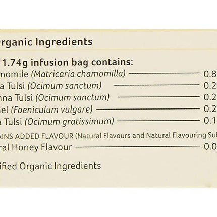 Organic India Tulsi Honey Chamomile 25 Tea Bags