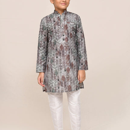 Joban Fashion Cotton Silk Multicolor Kurta With Straight Fit Pant