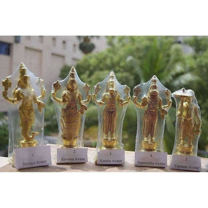 Dasavathara 10 Avathara's of Lord Vishnu-Brass Statue Set