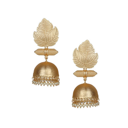 Joban Fashion Women Matte Gold Brass Jhumka