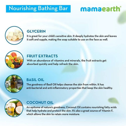 Mamaearth Nourishing Baby Bathing Bar Soap For Gently Cleanses, Retains Moisture, Fruity Essence