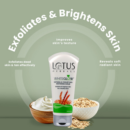 Lotus Herbals WhiteGlow Skin Brightening Oatmeal & Yogurt Gentle Exfoliator Scrub