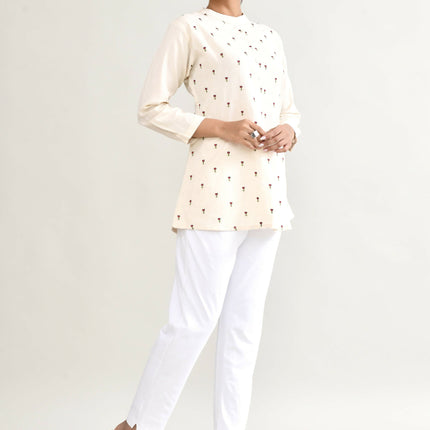 Joban Fashion Off White Kurta Top