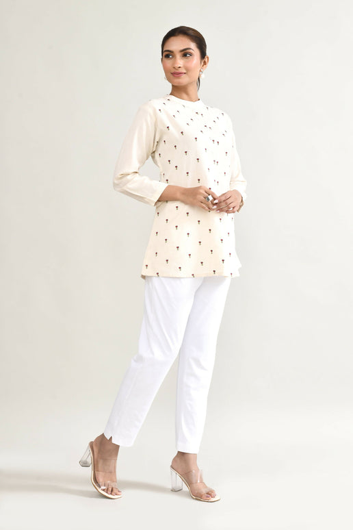 Joban Fashion Off White Kurta Top