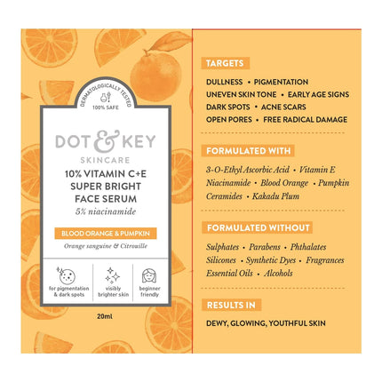Dot & Key 10% Vitamin C+E Super Bright Face Serum With 5% Niacinamide, Glows Skin