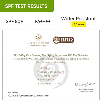 Dot & Key Cica + Niacinamide Face Sunscreen SPF 50 PA+++