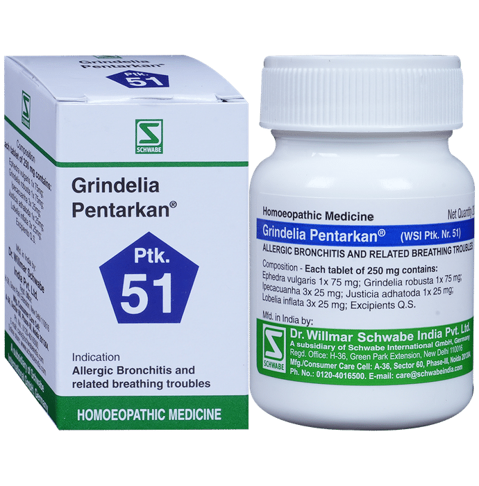 Dr. Willmar Schwabe India Grindelia Pentarkan Ptk 51 Tablets
