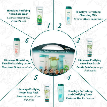 Himalaya Pure Skin Neem Facial Kit with Face Massager