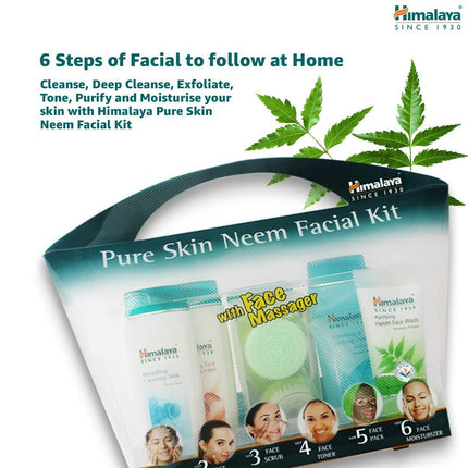 Himalaya Pure Skin Neem Facial Kit with Face Massager