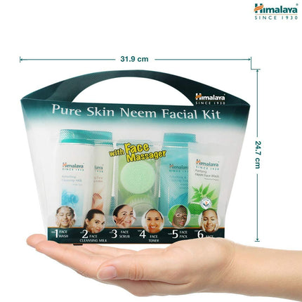 Himalaya Pure Skin Neem Facial Kit with Face Massager