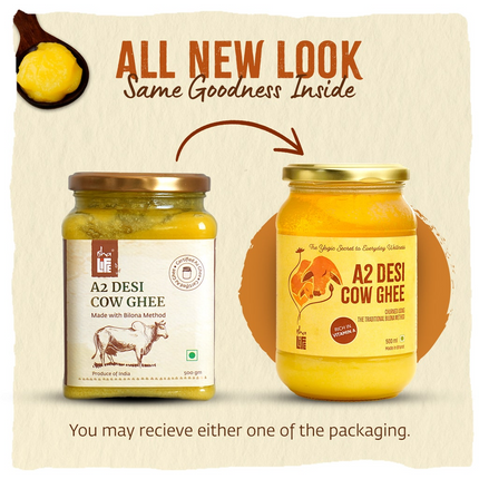Isha Life Pure A2 Desi Cow Ghee | Made Traditionally from Curd | Made from Grass-fed Free Grazing Desi Cows' Milk