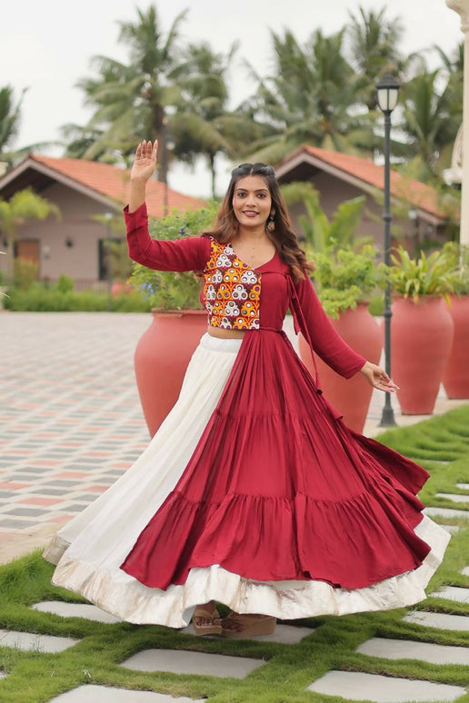 Aastha Fashion Off White Pure Cotton Designer Navratri Lehenga Choli Collection