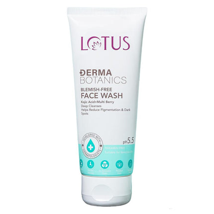 Lotus DermaBotanics Kojic Acid + Multi Berry Blemish-Free Face Wash, pH5.5, For Sensitive Skin