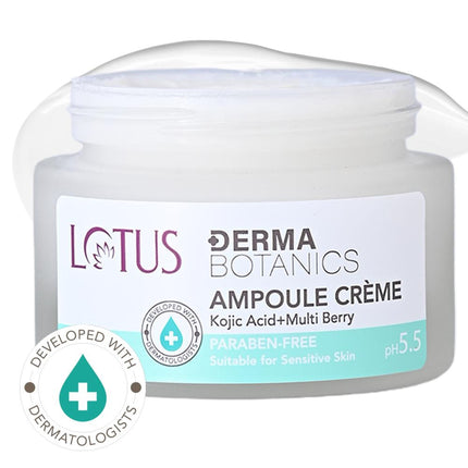 Lotus DermaBotanics Kojic Acid + Multi Berry Ampoule Crème, pH5.5, For Sensitive Skin