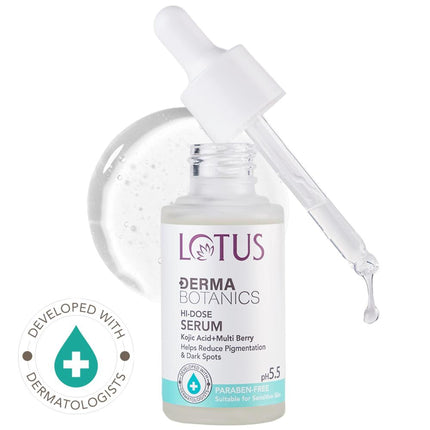 Lotus Herbals Derma Botanics Hi-Dose Serum Kojic Acid + Multi Berry, PH5.5 For Sensitive Skin
