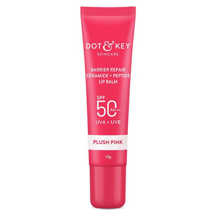 Dot & Key Barrier Repair Ceramide & Peptide SPF 50 Lip Balm - Plush Pink, UVA+UVB