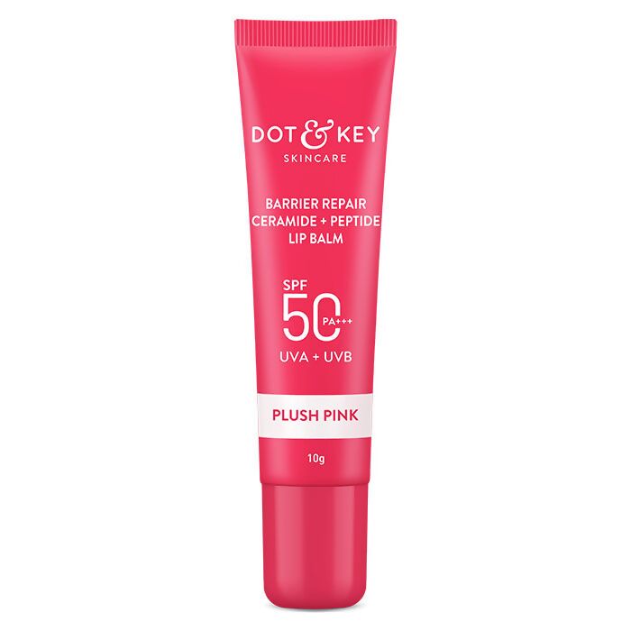 Dot & Key Barrier Repair Ceramide & Peptide SPF 50 Lip Balm - Plush Pink, UVA+UVB