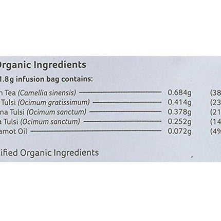 Organic India Tulsi Green Tea Earl Grey 25 Tea Bags