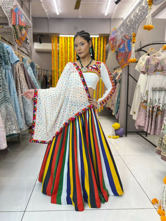 Aastha Fashion Multi Lining Maslin Heavy Digital Print Semi Stitched Wedding Wear Lehenga Choli