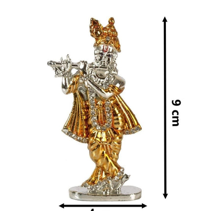 Relicon Lord Krishna Idol Silver Gold Metal Statue