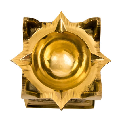 Spillbox Gold-Toned Brass Tulasi Deep Pooja Essential