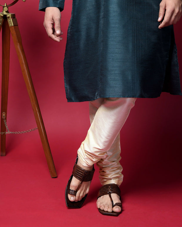 Stepsoft Men'S Designer Kolhapuri Chappal | Brown Handcrafted Ethnic Leather Footwear