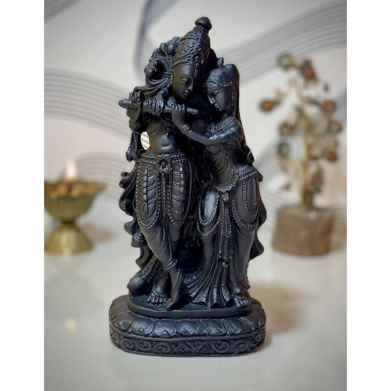 HR Enterprises Black Radha Krishna Idol