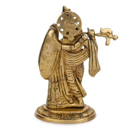 Devlok Kanha Playing Flute With Radha