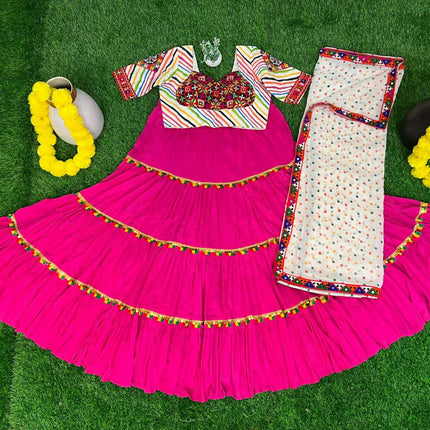 Aastha Fashion Rani Rayon Readymade Lace Semi Stitched Wedding Wear Lehenga Choli