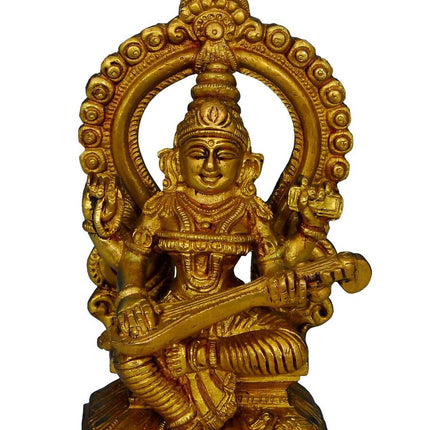 Raj Bharatahm Brass Goddess Saraswati Statue