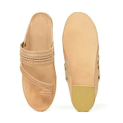 Stepsoft Men Natural Leather Kolhapuri Chappals – Ethnic Footwear For Festive Wear