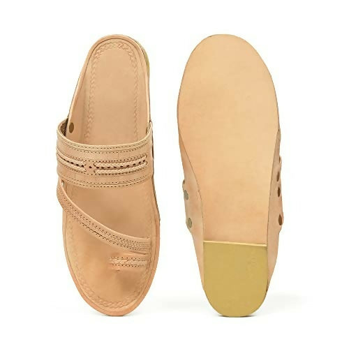 Stepsoft Men Natural Leather Kolhapuri Chappals – Ethnic Footwear For Festive Wear