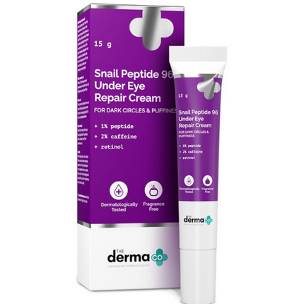 The Derma Co Snail Peptide 96 Under Eye Repair Cream With Snail Mucin & Peptide Complex For Dark Circles & Puffiness