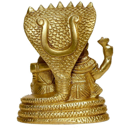 P.J.Handicrafts Brass Metal Statue Of Vishnu Ji With Laxmi