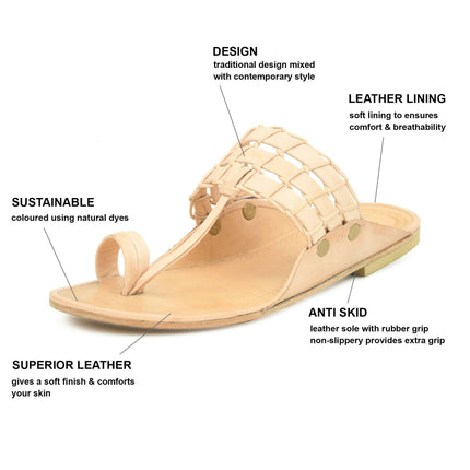 Stepsoft Natural Leather Kolhapuri Chappals For Men – Ideal For Kurta & Ethnic Wear