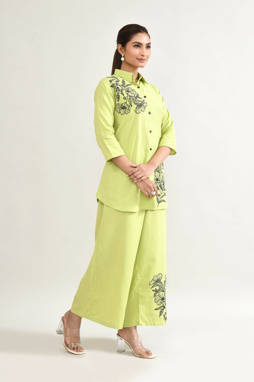 Joban Fashion Parrot Green Cotton Coord Set