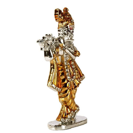 Relicon Lord Krishna Idol Silver Gold Metal Statue
