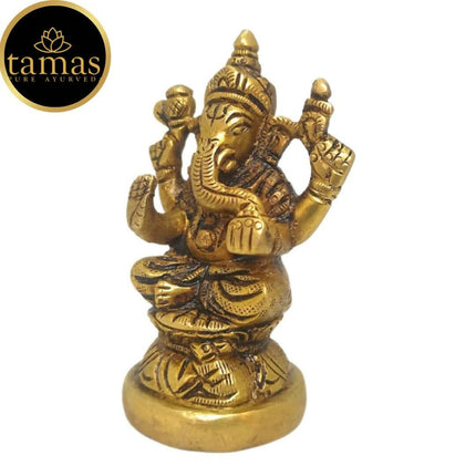 Tamas Brass Handmade Vinayakmoorti Ganesha Statue (Golden)
