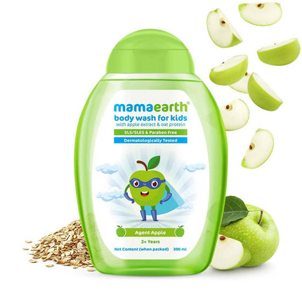 Mamaearth Agent Apple Body Wash for Kids with Apple & Oat Protein - Limited Time Offer