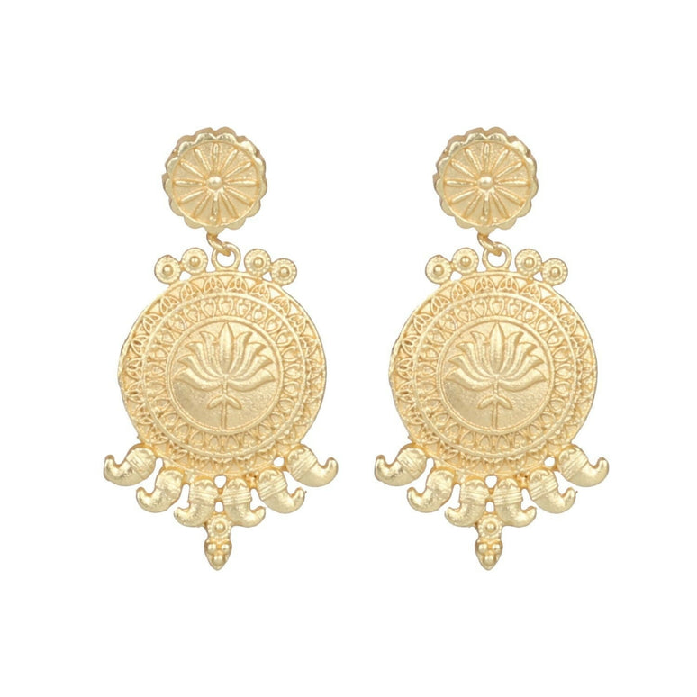 Joban Fashion Women Matte Gold Brass Earrings