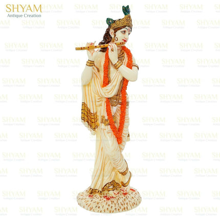 Shyam Antique Creation Lord shri Krishna Playing Flute Standing kanha Idol
