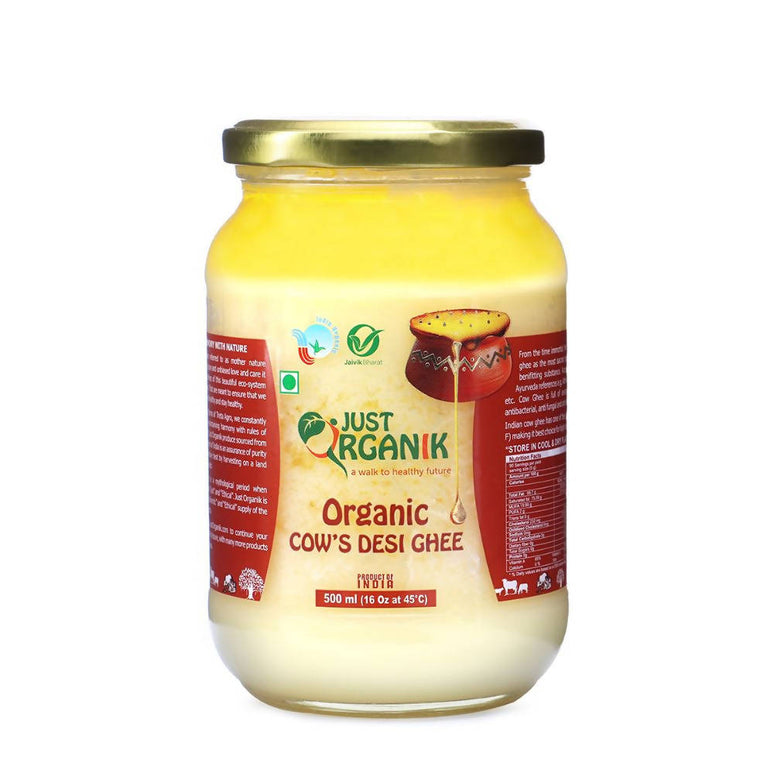 Just Organik Cow Desi Ghee | Desi Ghee with Rich Aroma | Pure Cow Ghee for Better Digestion & Immunity