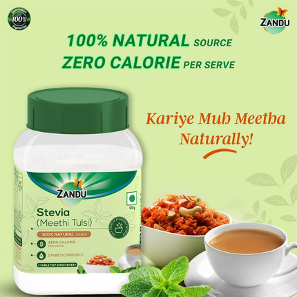 Zandu Stevia Meethi Tulsi Powder- A Healthier Substitute For Sugar