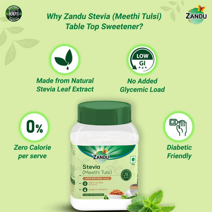 Zandu Stevia Meethi Tulsi Powder- A Healthier Substitute For Sugar