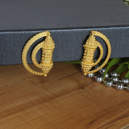 Joban Fashion Women Matte Gold Brass Earrings