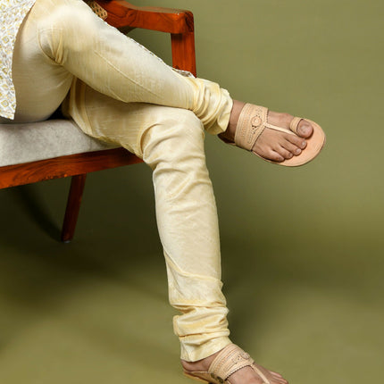 Stepsoft Men'S Natural Kolhapuri Chappal | Handcrafted Ethnic Slip-On Leather Footwear