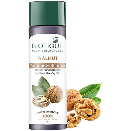 Biotique Advanced Ayurveda Bio Walnut Bark Volumizing Shampoo For Fine & Thinning Hair